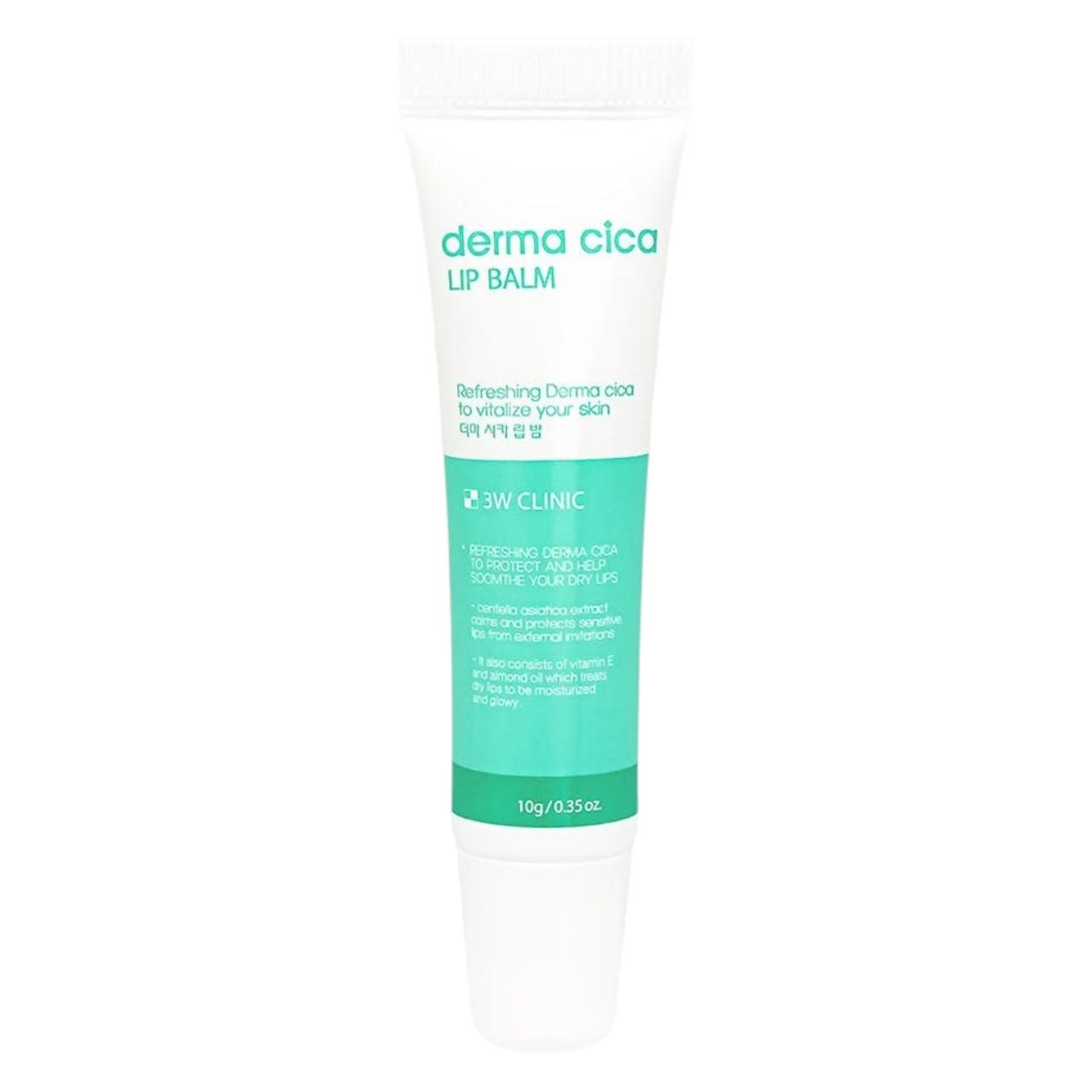 3W Clinic Derma Cica Lip Balm – Soothing & Repairing Lip Treatment with Centella Asiatica Extract (10g)