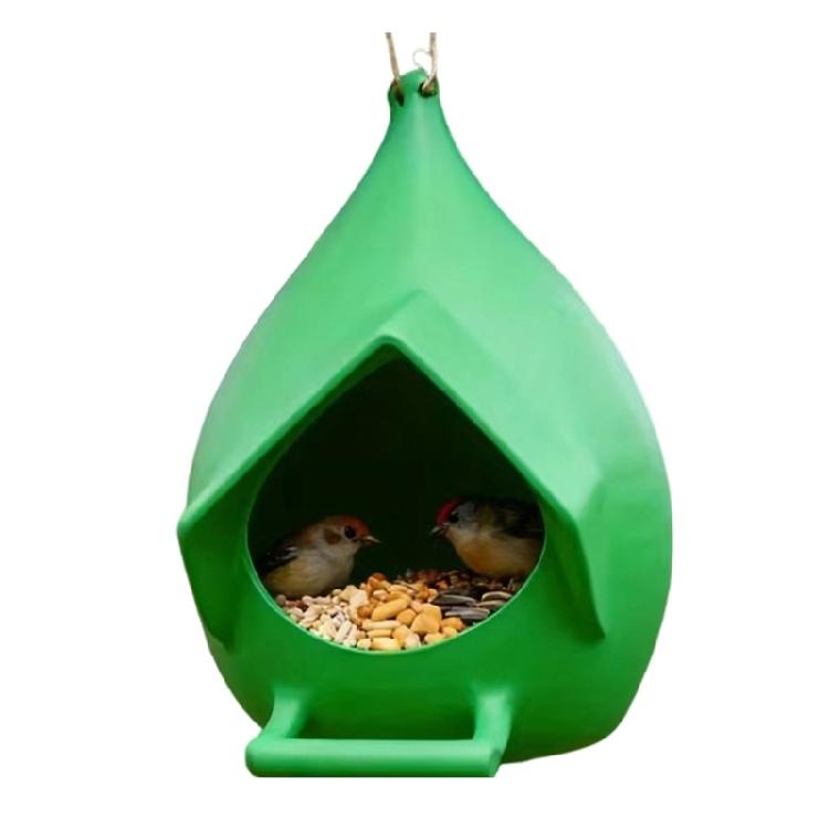 

Weatherproof Hanging Bird Feeder For Outdoor Space Large Capacity Feeding Station for Wild Bird Easy Observation Place зелений