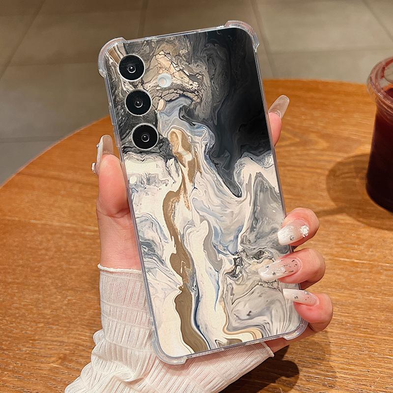 Sandstone Marble Pattern Phone Case For Samsung Galaxy S26 S25 S24 S23 Ultra S22 Plus S21 S24 S25 FE Clear Shockproof Soft Cover