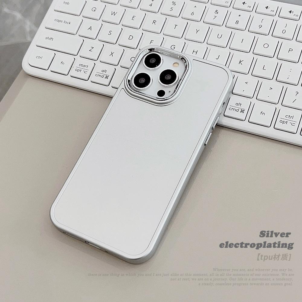 

Гальваническое покрытие серебром 17promax Чехол для мобильного телефона Apple IPhone 16 Металлический Ветровое фоторамка 11 Подходит для 12 Мягкий чехол 15 12promax(6.7)