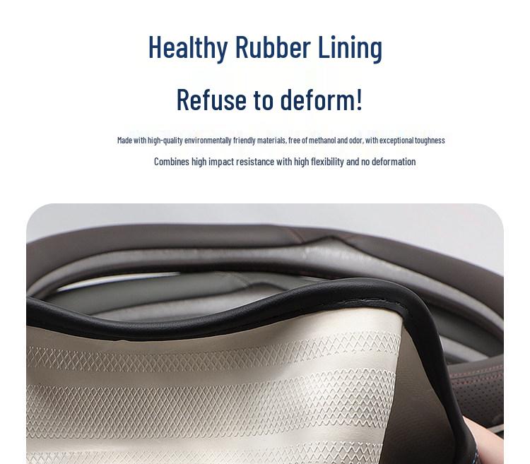 Geely Haoyue Pro Genuine Leather Steering Wheel Cover, Ultra-thin, Anti-slip, Sweat-proof, All-season Universal Fit