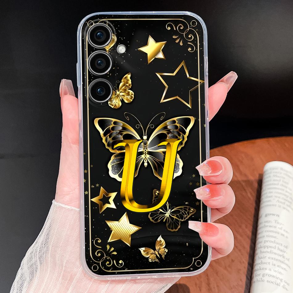 For Samsung Galaxy S25 Plus Ultra S25 Edge S25FE Phone Case Fashion Star Letters Lightweight Shell Soft TPU Clear Silicone Funda