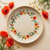 PLATES 6 pcs LARGE DINNER PLATES 27cm CERAMICS WILD FLOWERS POPPIES