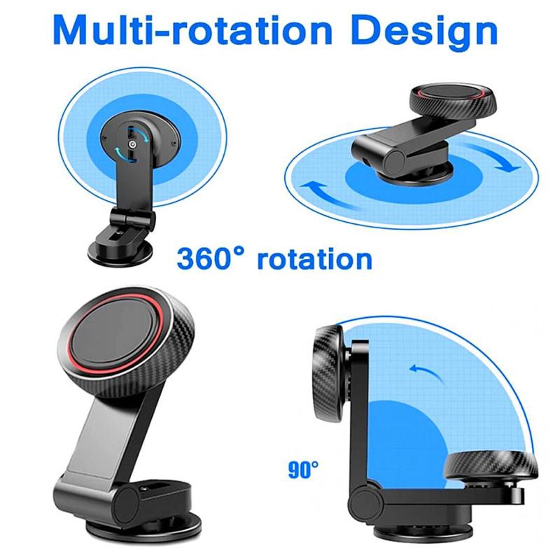 Foldable Car  Magnetic  Phone  Mount  Holder 360 Degree Rotation Independent Chassis Adjustable For