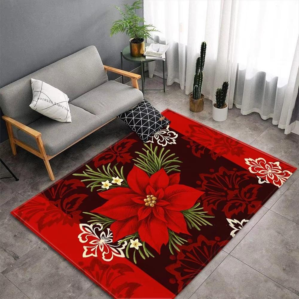 Christmas Red Truck Cardinals Carpet for Living Room Home Decor Sofa Table Large Area Rugs Bedroom Bedside Floor Mat