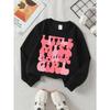 European Sizes Kids' Sweatshirt, Kids' Clothing, Kids' Round Neck Fashion Sweatshirt, Little Miss Flower Kid, Kids'  Trendy Printed Sweatshirt
