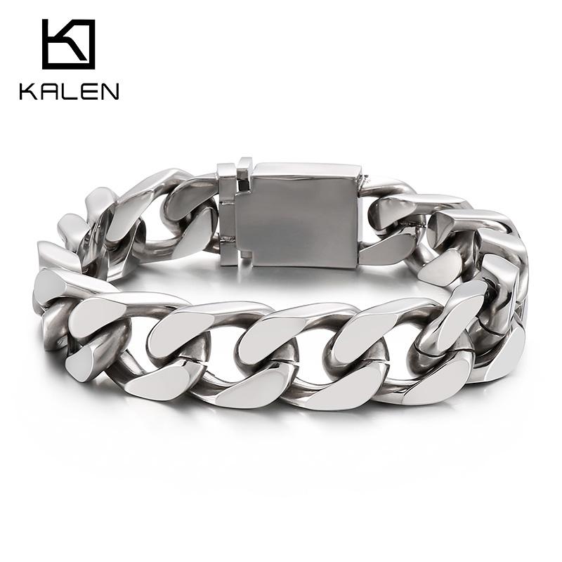 12.5mm Vintage Cuban Chain Stainless Steel Bracelet for Men Simple Hip Hop Charm Accessories Fashion Holiday Shiny Jewelry Gifts