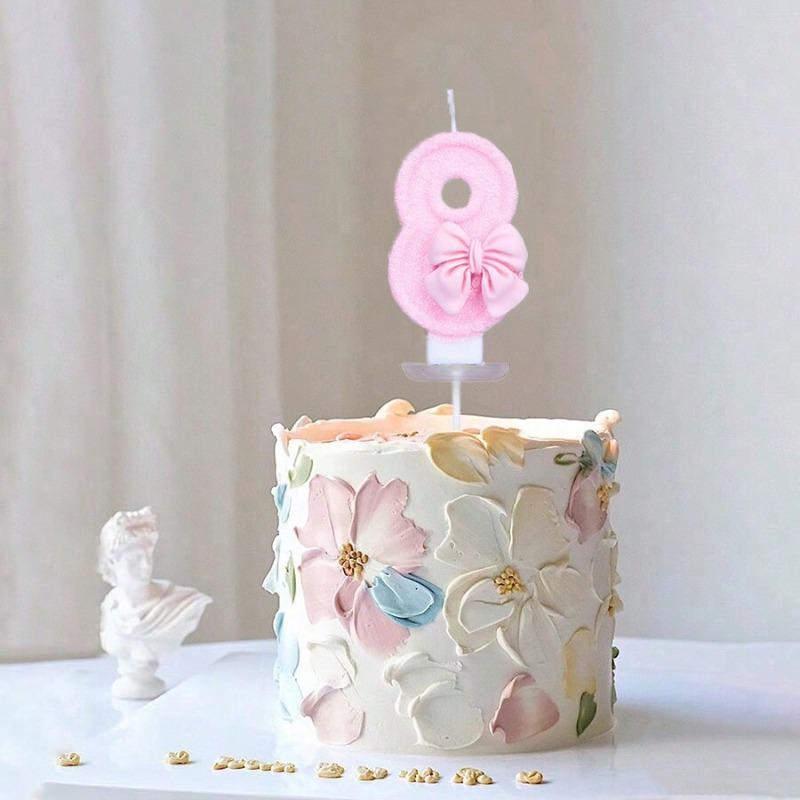 1Pc Creative Cute Bow-Tie Shaped Number Cake Candle With Drip-Prevention Tray Birthday Cake Party Anniversary Cake Decoration