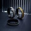 Stainless Steel Rotatable Chain Couple Ring Anxiety Multifunctional  Fashion 6mm Fidget Spinner Rings Power Sense Gifts