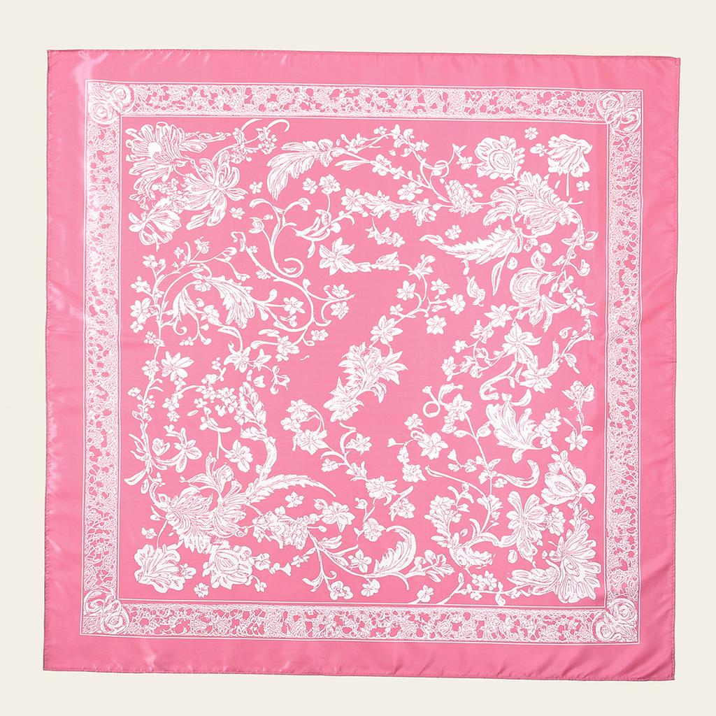 New Satin Silk Printed 90 Square Scarf Headband Kerchief Woman Muslim Hijab Shawls Lady Summer Floral Bandana Islamic Turban