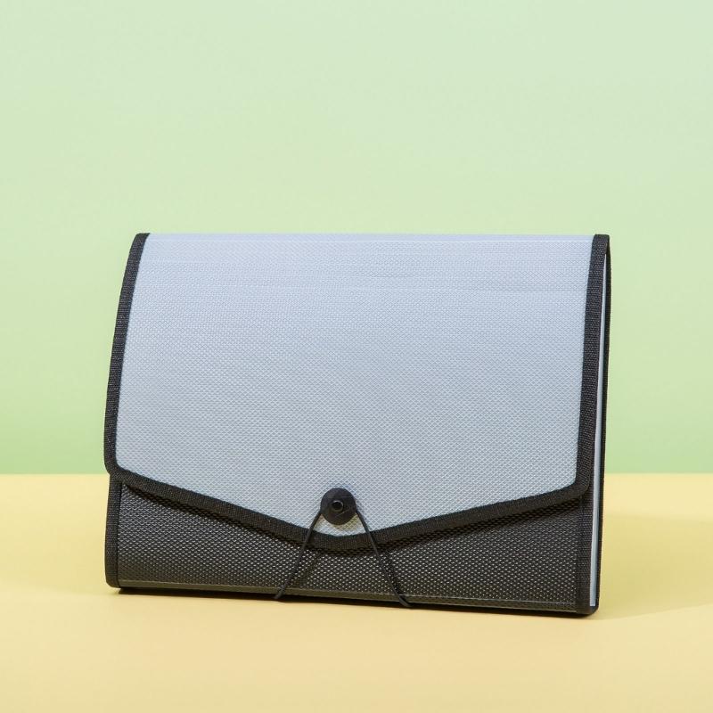 13 Pockets Expandable File Case Plastic Document Organiser Filing Bag Elastic String Closure for Office School Supplies