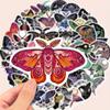 50 DIY Moth Stickers - Reusable Self-adhesive Sheets, Vibrant Colors, Exquisite Designs, Suitable for Decorating Guitars, Laptop