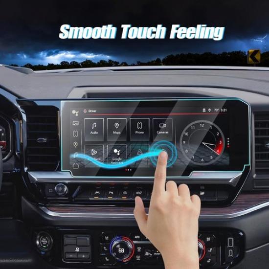 2X Car TouchScreen Protector Tempered Glass 13.4In For 2022-2024 Chevy Silverado