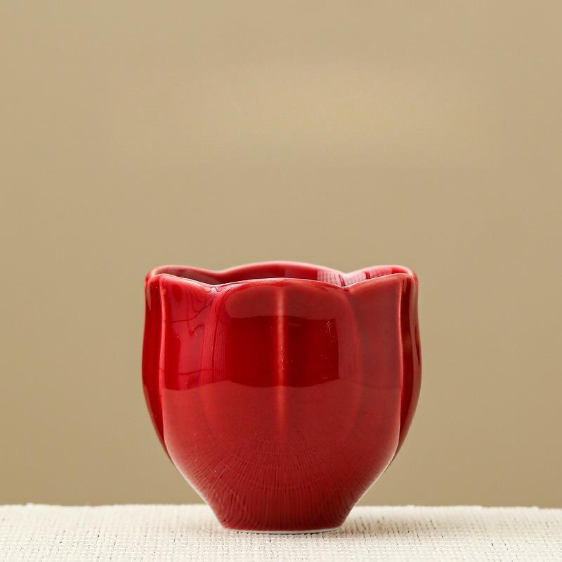 Chinese ceramic single cup tea set, tea cup, teacup master cup, wedding red newcomer tea cup, engagement cup