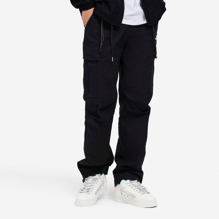 Li-Ning Skateboard Series Solid Color Letter Embroidery Straight-Leg Sports Pants Men Bottoms Black AKXS801-3