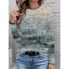 Autumn Women's 3D Geometric Print Crew Neck Long Sleeve T-Shirt