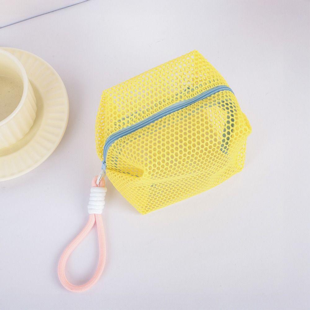 Square Shape Mesh Cosmetic Bag Small Capacity Mini Makeup Pockets Travel Toiletry Pouch  Earphone