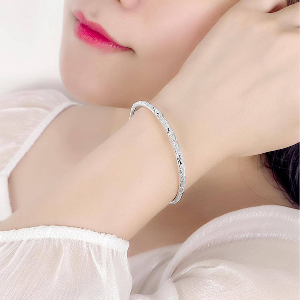 Silver Starry Sky Round Bracelet - Silver-Plated Tube In Popular Style