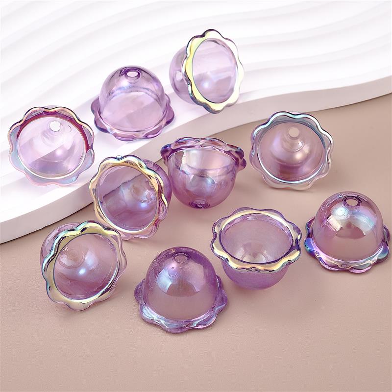 

10 PCS Colorful Wind Bell Beads 24 * 15mm DIY Handmade Wind Chime Flower Accessories Acrylic Beaded Necklace Material Pendant