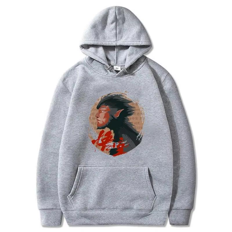 Black Myth Wukong Popular Game Print Men's Autumn and Winter Hooded Sweatshirt New Casual Fashion Warm Long Sleeve Sweatshirt