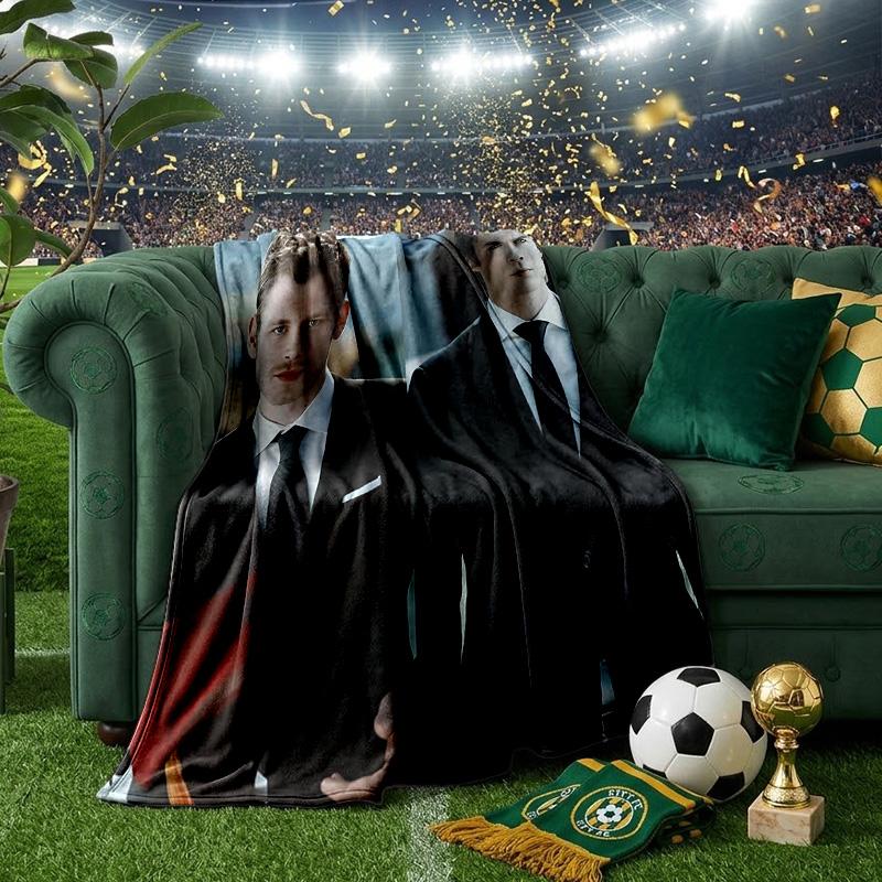 Two Men In Suits Damon Throws Blanket Flannel Blankets Plush for Couch Bed Gifts for Men Women Travel Picnic Blanket Christmas Fan Gifts