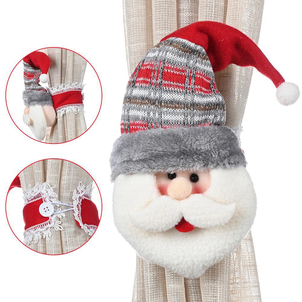 Christmas Curtain Buckle Santa Claus Snowman Elk Christmas Decorations Window Decoration Christmas Gifts