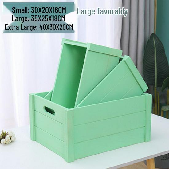 Distressed Wooden Rectangular Basket for Fruit & Vegetable Display