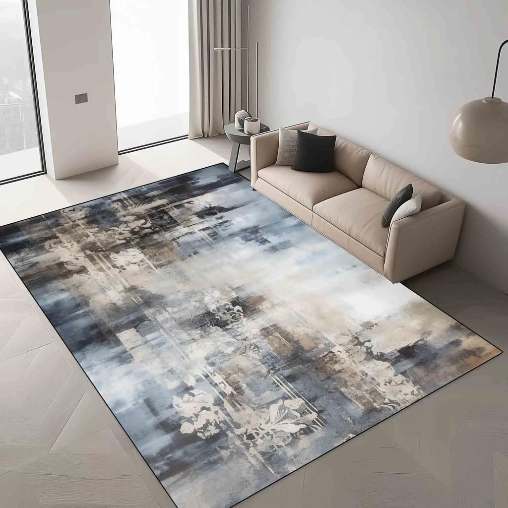 Lätt lyxmattor för vardagsrumsdekoration Sovrum Halkfri matta Nordisk Stor yta Golvmattor Lounge Tvättbar Fluffig matta