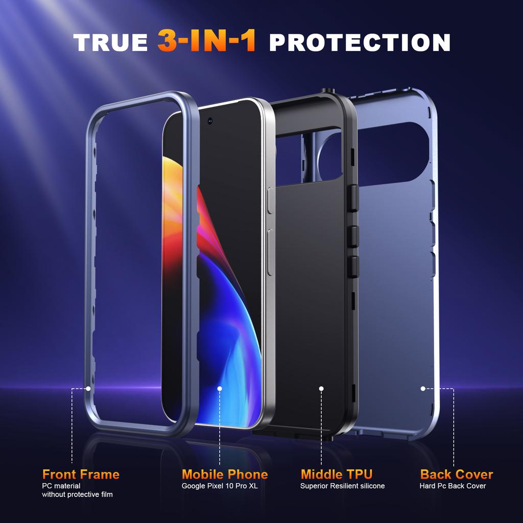 GW03 For Google Pixel 10 Pro XL Case TPU+PC Phone Cover Dual Layer Shockproof