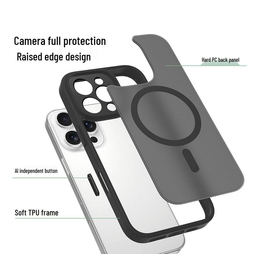 iPhone 17 Pro Magnetic Drop-proof Frosted Case in Apple Skin-feel with High Aesthetic Appeal