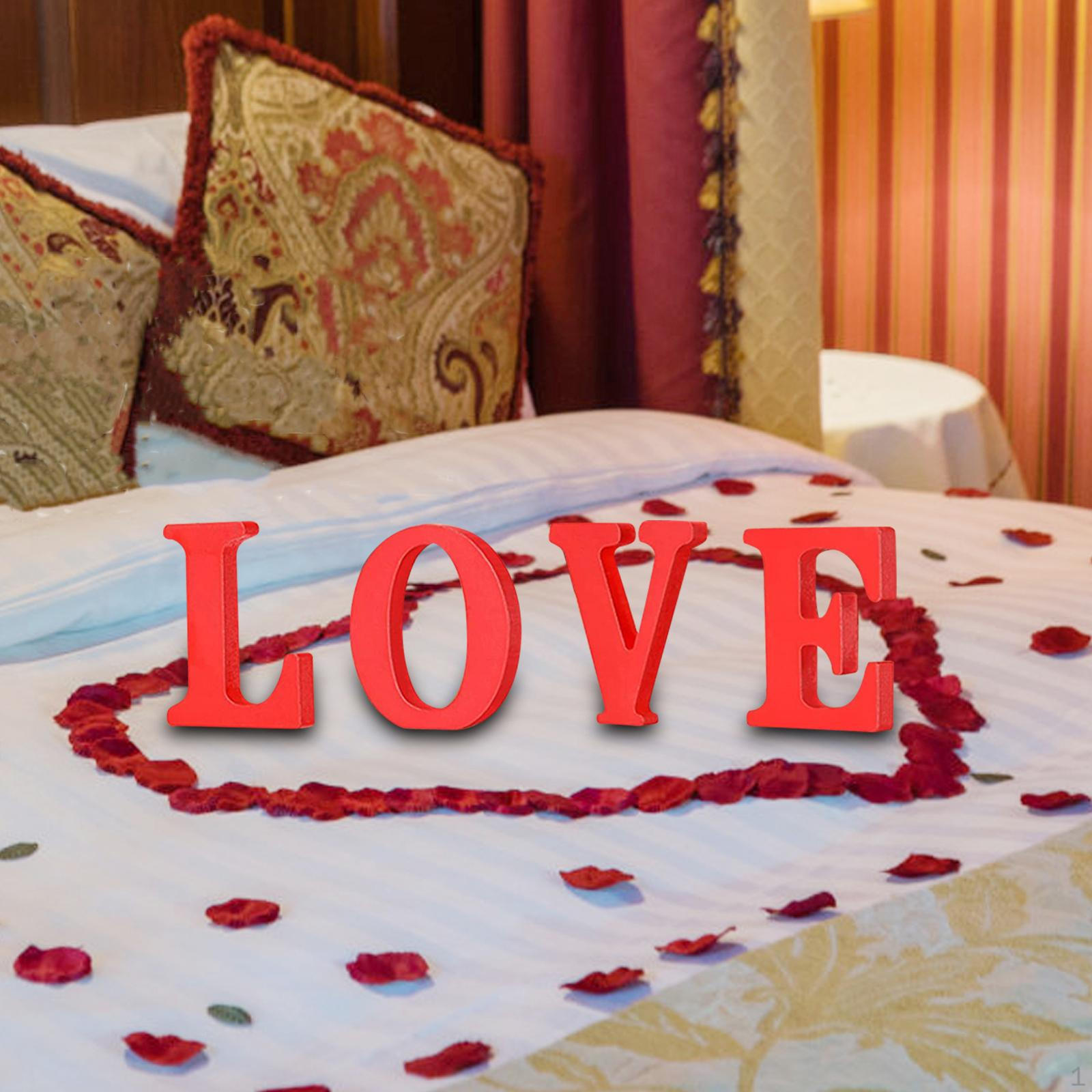 Love Sign Freestanding Block Tabletop Wooden Letters Signs Ornament for Wedding Home Decoration Gift LOVE