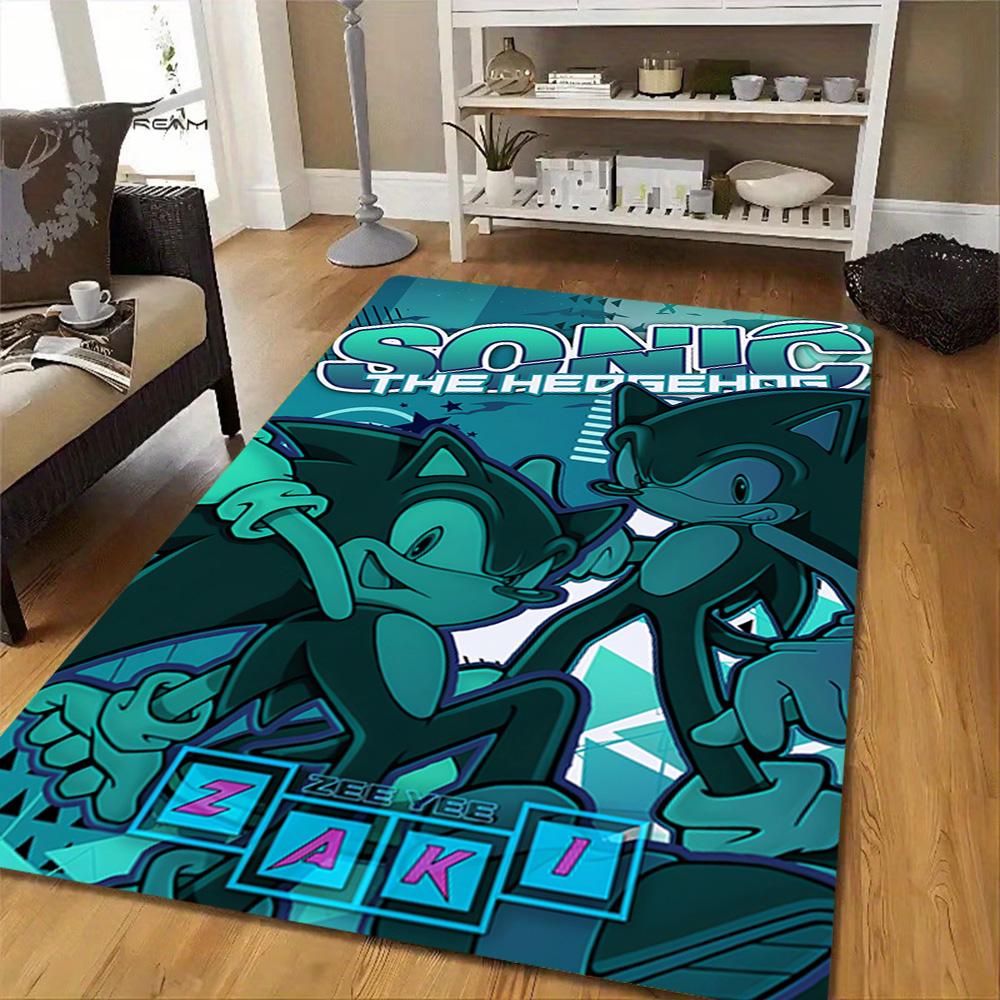 Sonic The Hedgehog Comic Art Print Decoration,Carpet,Living Room,Bedroom, Non-slip,Square rug