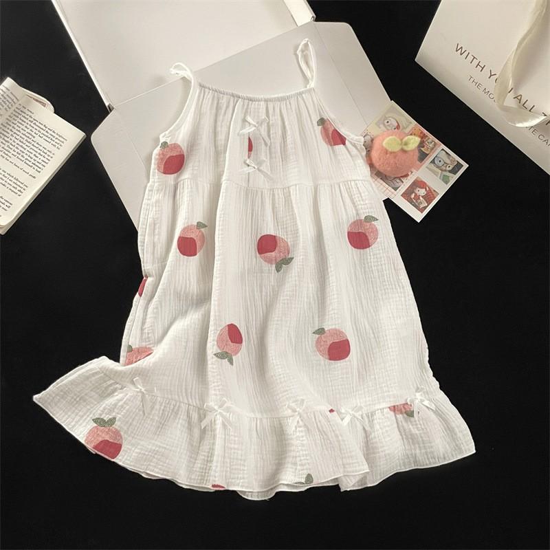 Girls Cotton Sleeveless Nightdress Princess Style Sleepwear Ages 8 Thin Lightweight Pajama Dress