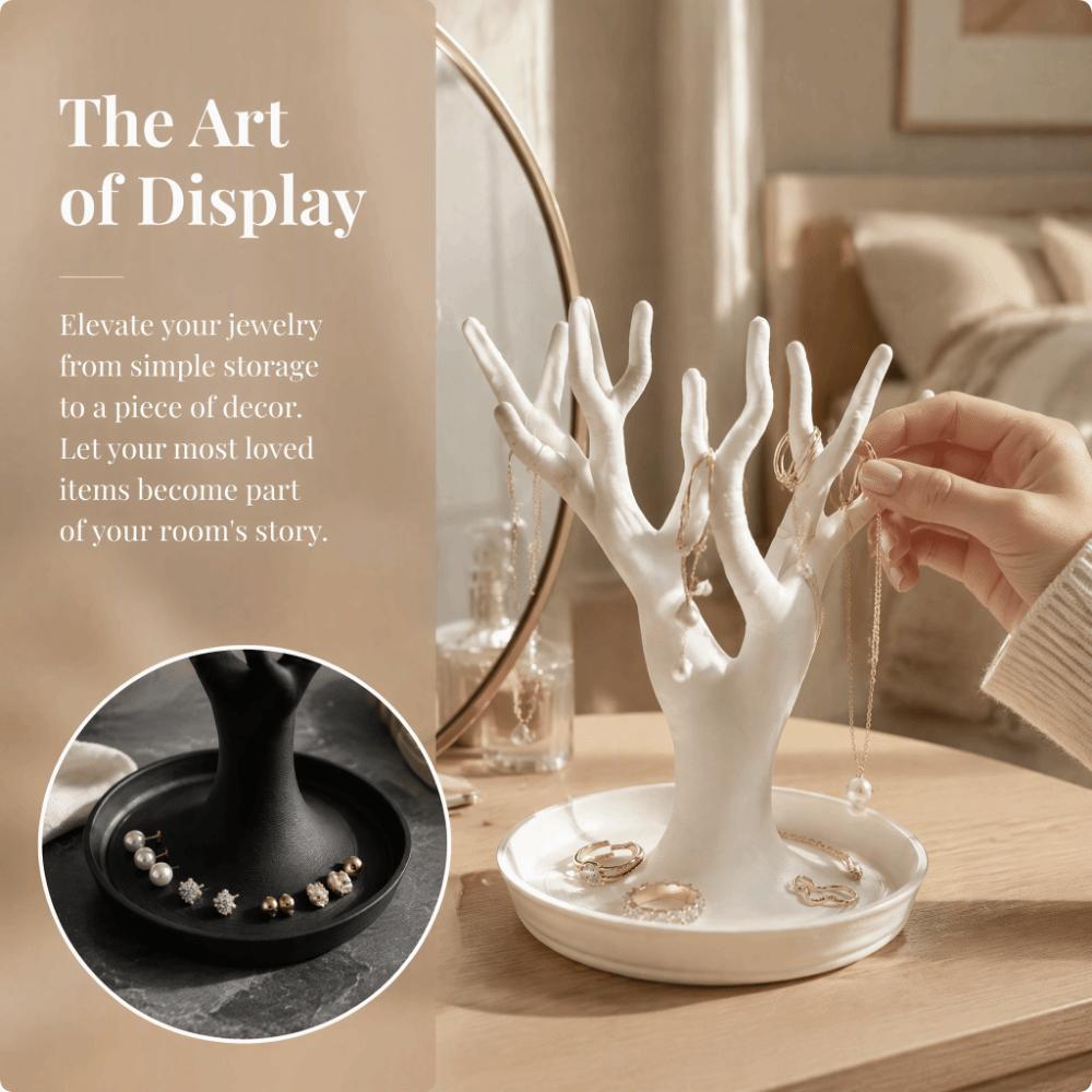 Decorative Figurine Miscellaneous Item Storage Tray Simulated Tree Jewelry Display Stand  Desktop