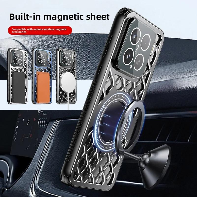 Case For Xiaomi 15Ultra Alloy Heat Dissipation Magnetic Shockproof Cover For Mi 15 14 Pro Magsafe Wireless Charging Bumper Shell