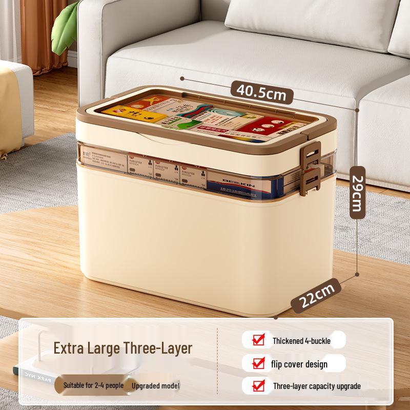 Large Capacity Transparent Medicine Storage Box - Multi-Layer Family First Aid Organizer