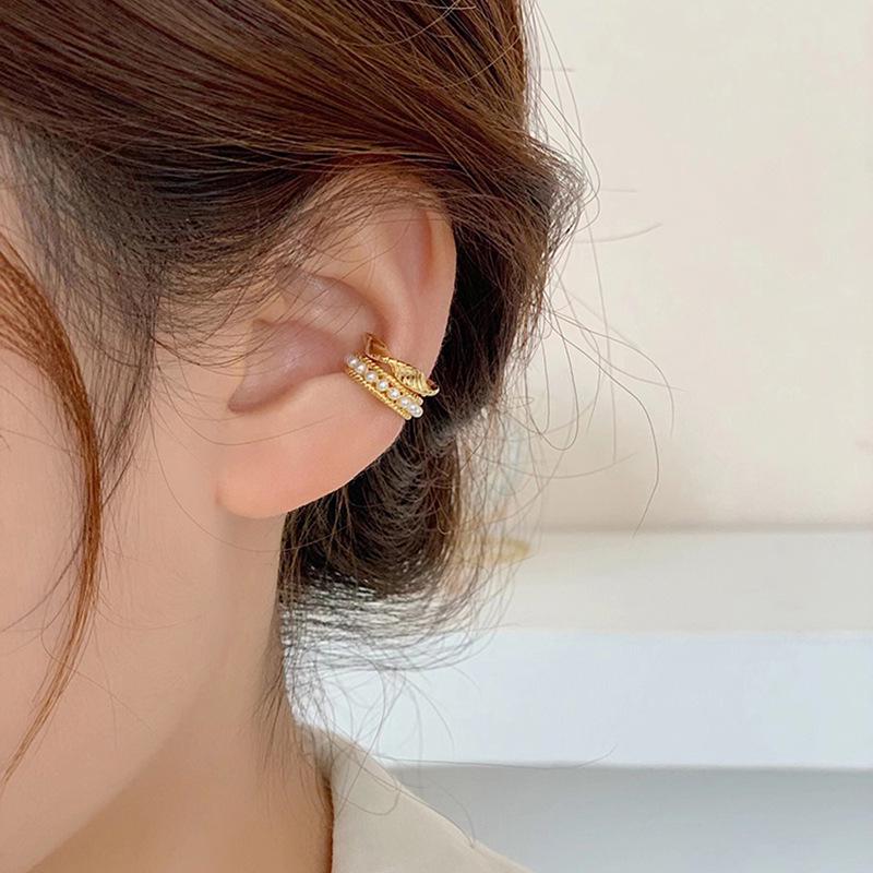 

Серьги-каффы в корейском стиле с ретро-жемчугом для женщин – не требуют пирсинга