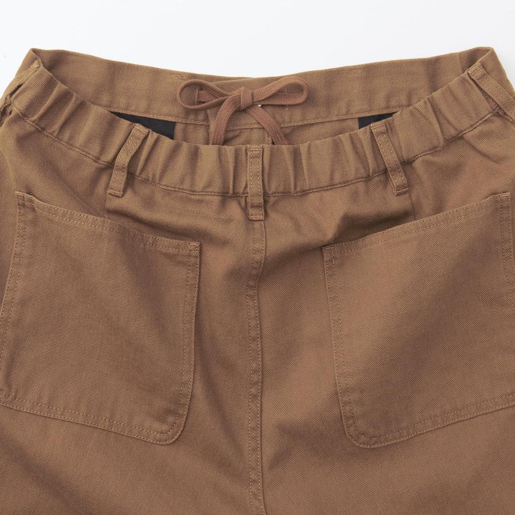 MUJI Men's Kapok Blend Canvas Wide-Leg Pants (Mustard, Size L)