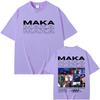 Rapper Maka Double Sided Print T-shirt Aura Tour Men Women Hip Hop Fashion Pop Music T Shirts Male Casual Black Vintage T Shirt