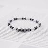Black Metal Cylinder Gemstone Bracelet (C2503AC1267_BK)