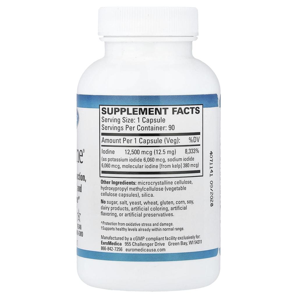 EuroMedica, Tri-Iodine®, 12.5 mg, 90 Capsules