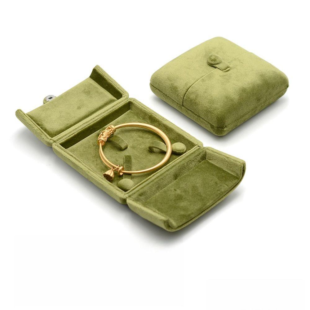 Einfarbige Samt-Schmuckschatulle Luxuriöser Schmuck-Display-Halter Aufbewahrung für Ringe/Halsketten/Armbänder