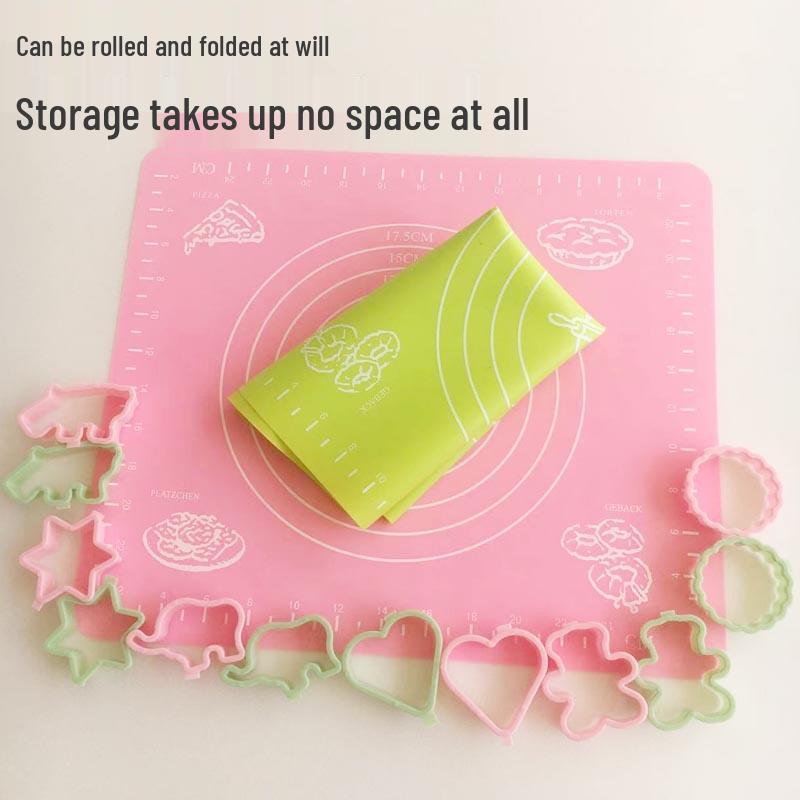 Kids Food-Grade Silicone Rolling Pin & Dough Mat Set