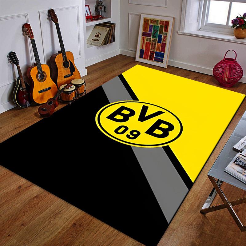 Yellow-Black Design with BVB Logo Patterned Carpet a Non Slip Rug Suitable for All Seasons and Any Setting, Gift