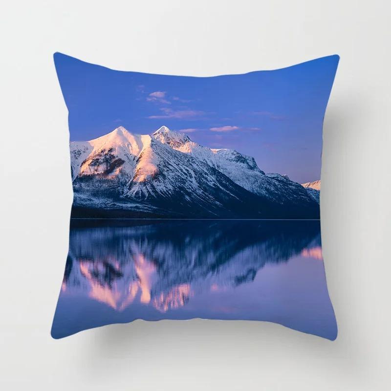 Luxury Home Decor Pillow Cover Car Living Room Sofa Cushion Cover Beautiful Natural Scenery Pattern Cushion Cover