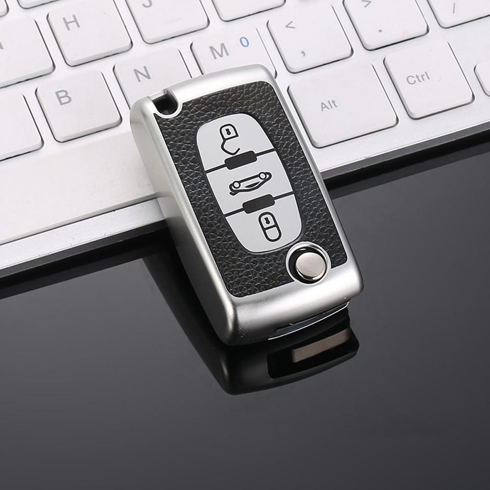 Leather TPU 2 3 Buttons Car Remote Key Case Protect Cover for Peugeot 107 207 307 307S 308 407 607 for Citroen C2 C3 C4 C5 C6 C8