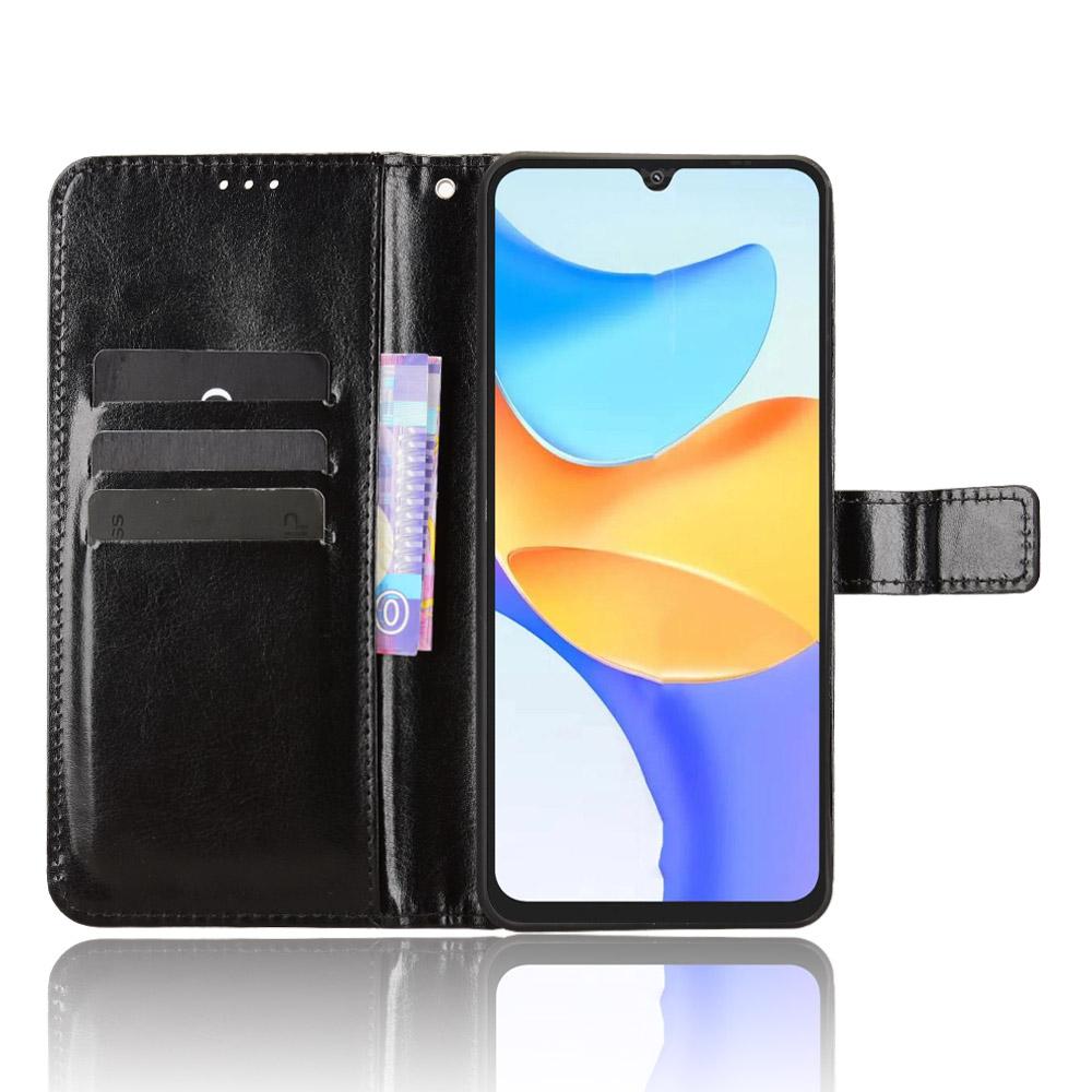 For Blackview Shark 6/Oscal Tiger 8 PU Leather Case with Strap Crazy Horse Texture Phone Wallet Cover