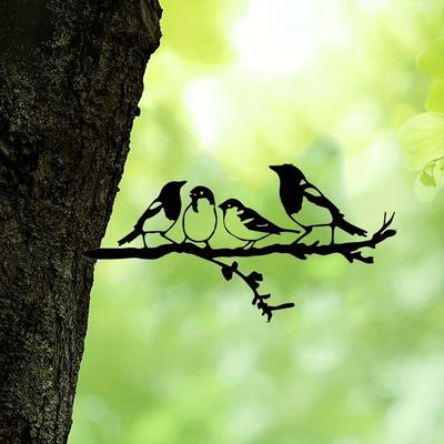 Metal Animal Sculptures for Backyard Patio Wall Decoration Birds Dogs Dragons Fairies