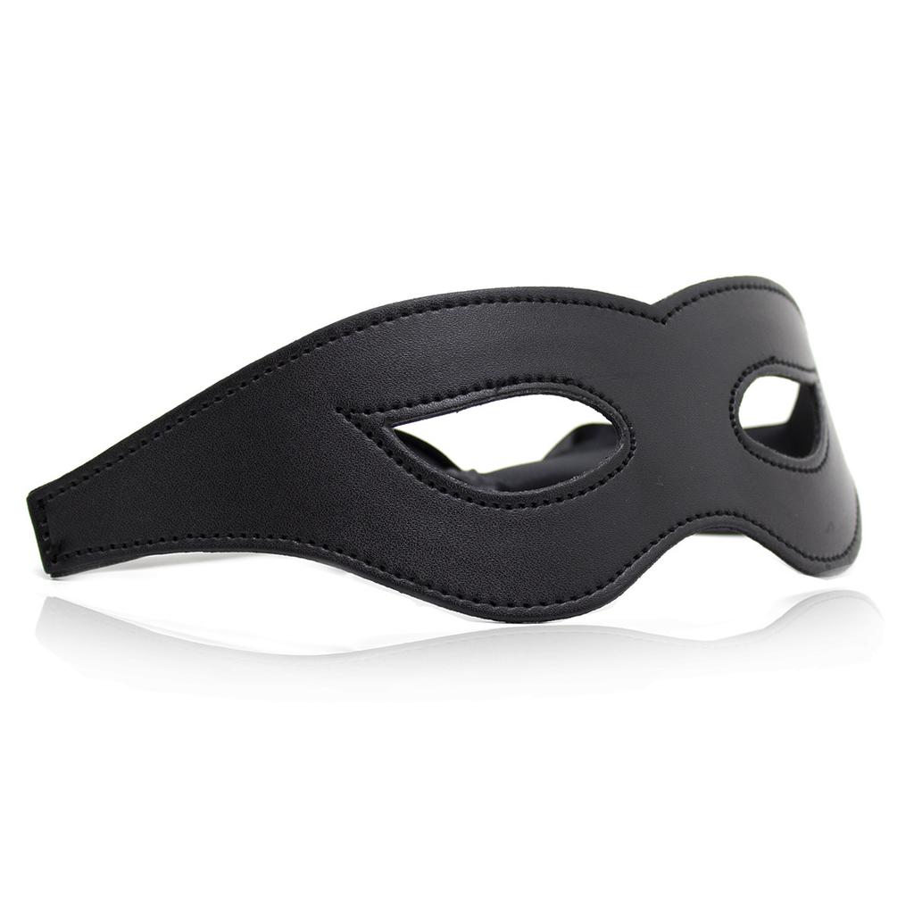 Sexy BDSM PU Leather Eye Mask Blindfold Bondage Slave Restraint Adult Sex Toy for Women Men Masquerade Role Play Game Gear