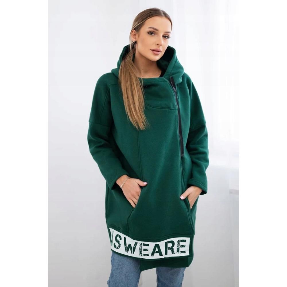 Hooded Sports Fleece Sweatshirt Casual Long-sleeved Zipper Women's Plus-size Solid Color Coat